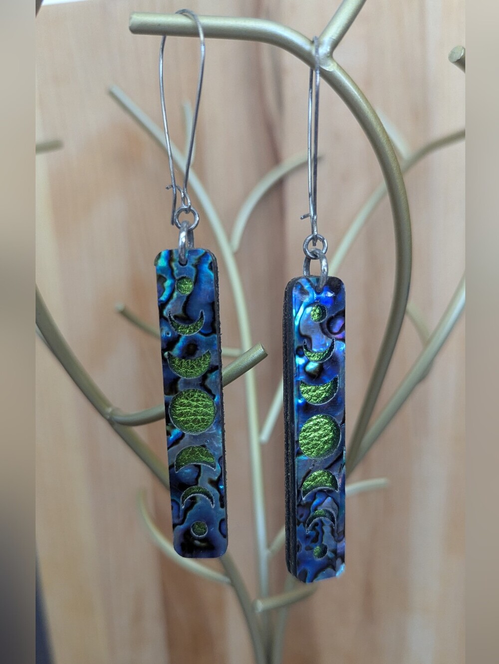 Abalone Shell Moon Phase Earrings